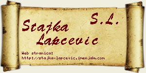 Stajka Lapčević vizit kartica
